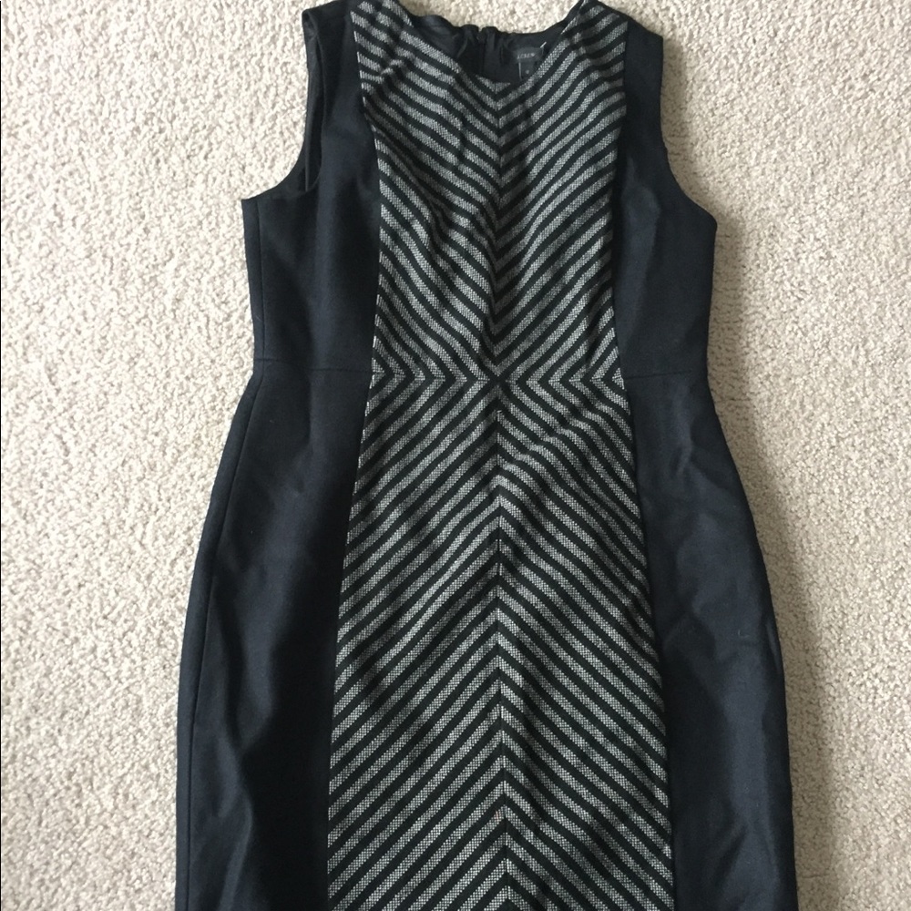 A JCrew black striped dress still with tags